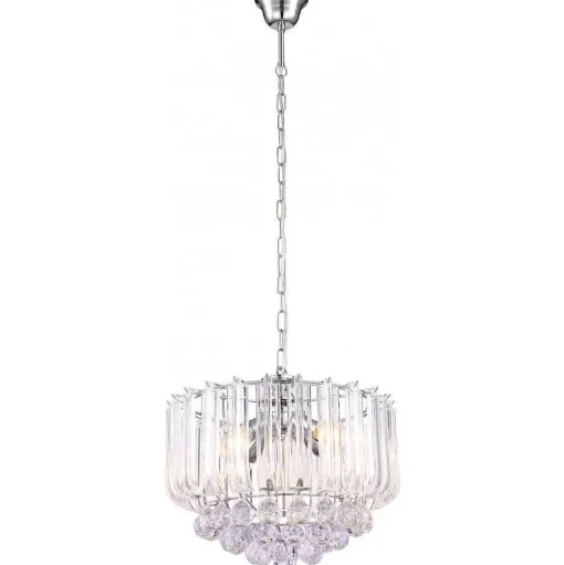 Lustre Globo Chrome, Clair, 4 Lumieres