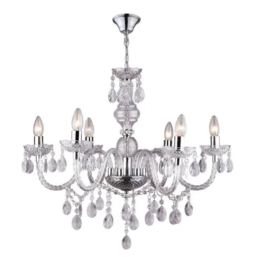 Lustre Globo Cuimbra I Chrome, Acier Inoxydable, 6 Lumieres