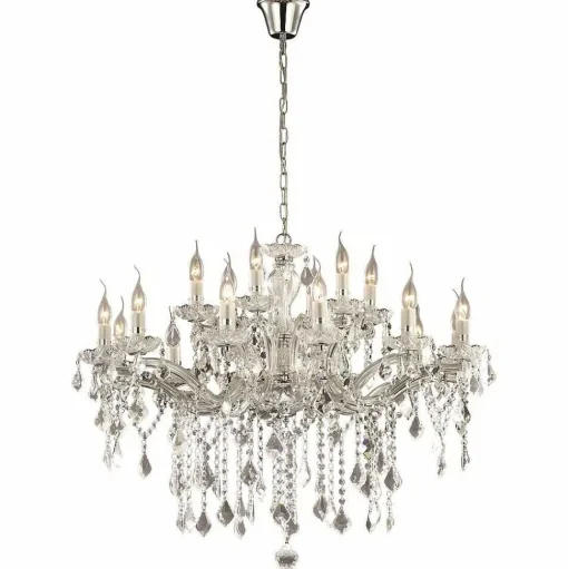Lustre Ideal Lux Florian Chrome, 18 Lumieres