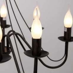 Lustre Lucide Corona Rouille, Noir, 8 Lumieres