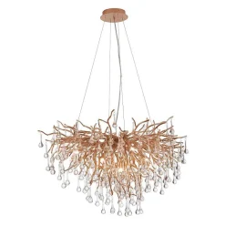 Lustre Paul Neuhaus Icicle Vieux Laiton, 10 Lumieres
