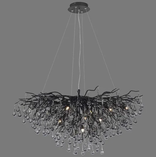 Lustre Paul Neuhaus Icicle Noir, 10 Lumieres