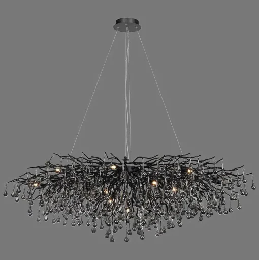 Lustre Paul Neuhaus Icicle Noir, 15 Lumieres