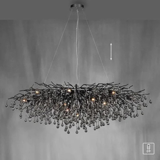Lustre Paul Neuhaus Icicle Noir, 15 Lumieres