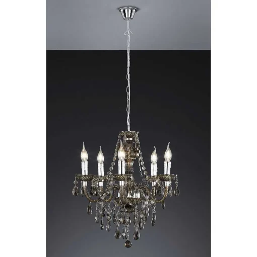 Lustre Reality Noir, Transparent, 5 Lumieres
