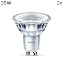 Philips Classic Lot De 2 Led Gu10 3,5 Watt 4000 Kelvin 275 Lumen