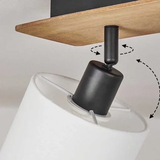 Plafonnier Alsen Bois Fonce, Noir, 2 Lumieres