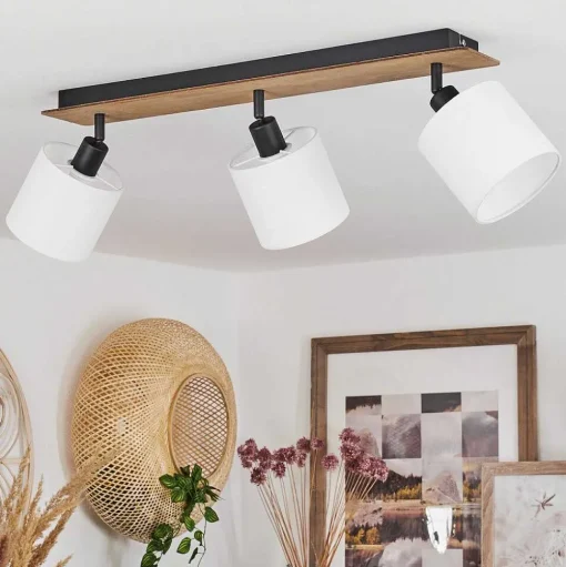 Plafonnier Alsen Bois Fonce, 3 Lumieres