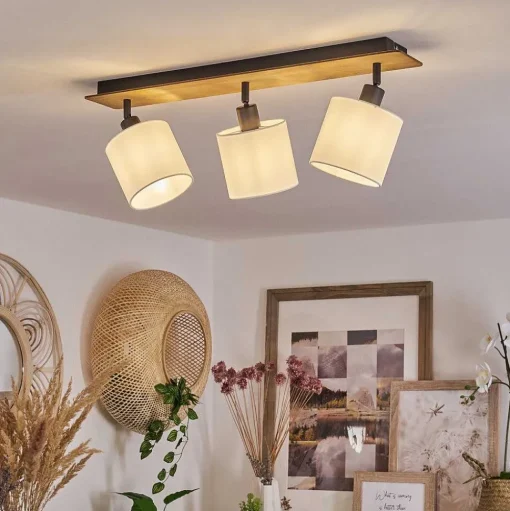 Plafonnier Alsen Bois Fonce, 3 Lumieres