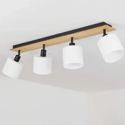 Plafonnier Alsen Ecru, Noir, 4 Lumieres
