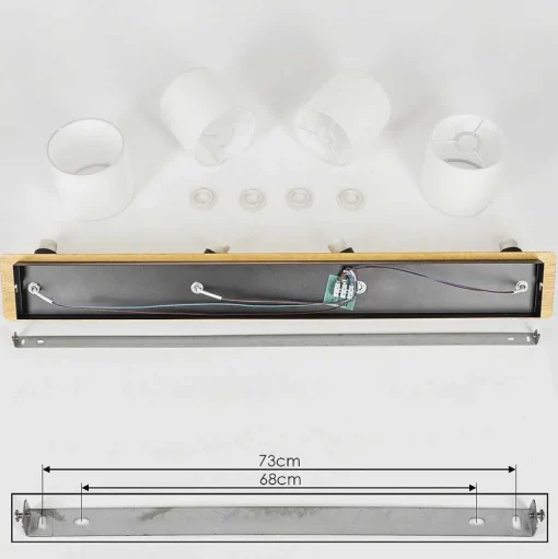 Plafonnier Alsen Ecru, Noir, 4 Lumieres