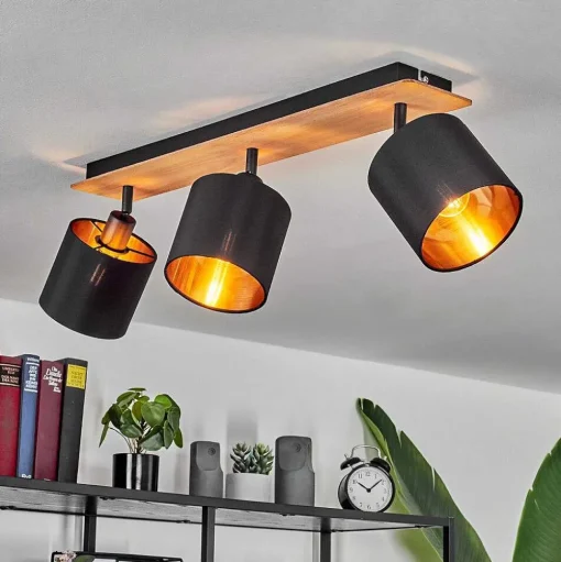 Plafonnier Alsen Ecru, Noir, 3 Lumieres