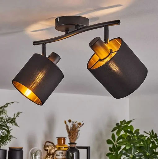 Plafonnier Alsen Noir, 2 Lumieres