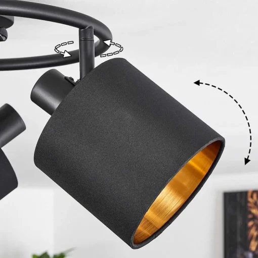 Plafonnier Alsen Noir, 3 Lumieres