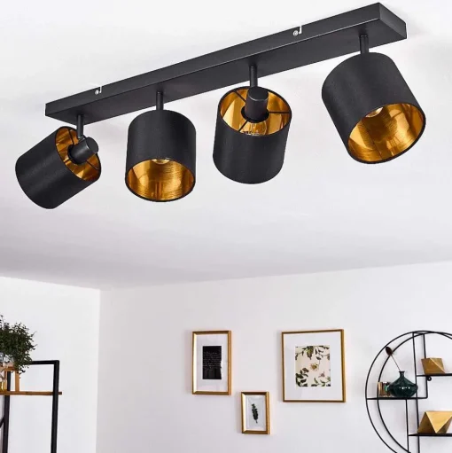 Plafonnier Alsen Noir, 4 Lumieres