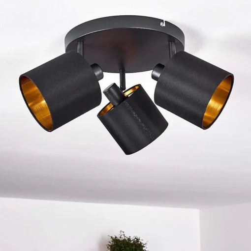 Plafonnier Alsen Noir, 3 Lumieres