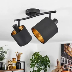 Plafonnier Alsen Noir, 2 Lumieres
