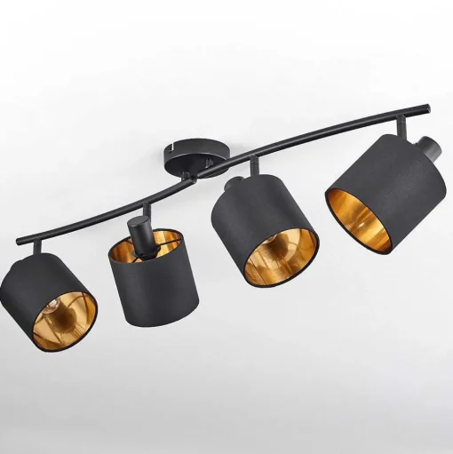 Plafonnier Alsen Noir, 4 Lumieres