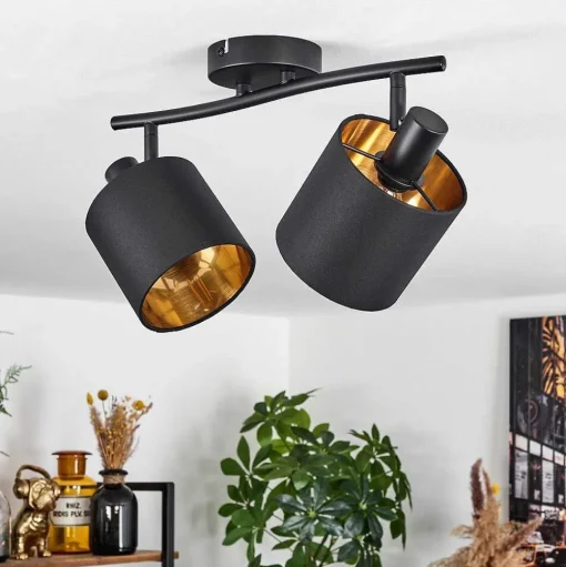 Plafonnier Alsen Noir, 2 Lumieres