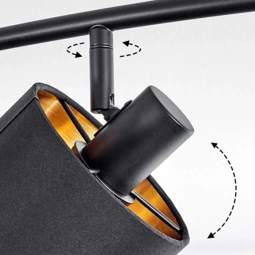 Plafonnier Alsen Noir, 2 Lumieres