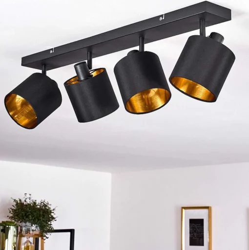 Plafonnier Alsen Noir, 4 Lumieres