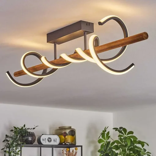 Plafonnier Alvarim Led Ecru, Noir, 1 Lumiere