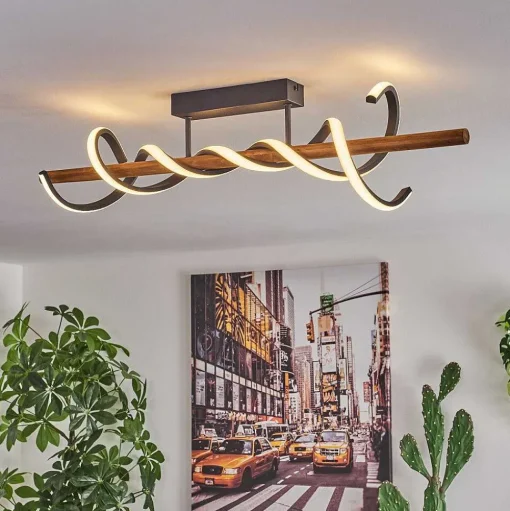 Plafonnier Alvarim Led Ecru, Noir, 1 Lumiere