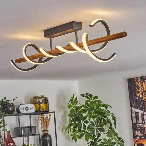 Plafonnier Alvarim Led Ecru, Noir, 1 Lumiere