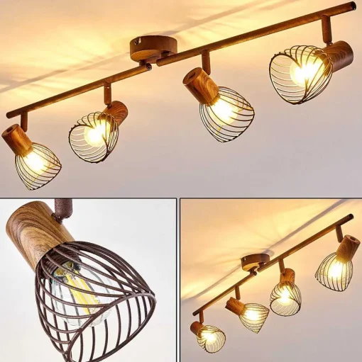 Plafonnier Arjen Brun, Rouille, 4 Lumieres