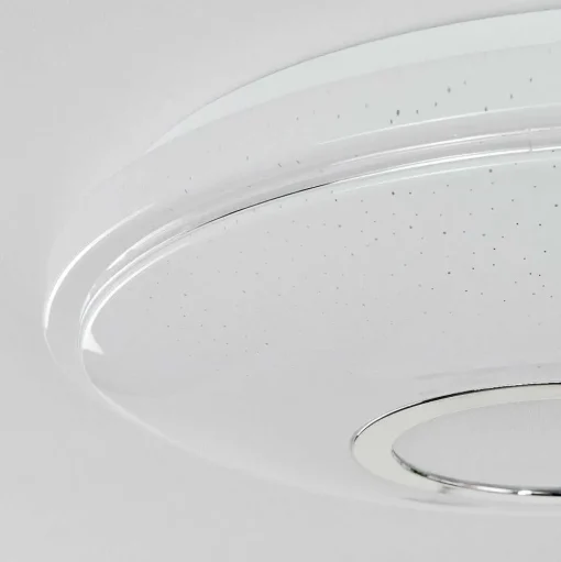 Plafonnier Auxerre Led Blanc, 2 Lumieres, Telecommandes, Changeur De Couleurs