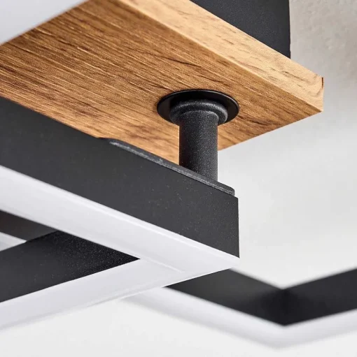 Plafonnier Bealo Led Brun, Couleur Bois, 1 Lumiere