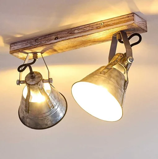Plafonnier Berkeley Or, Blanc, 2 Lumieres