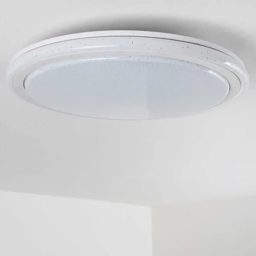 Plafonnier Bermeo Led Blanc, 2 Lumieres, Telecommandes, Changeur De Couleurs