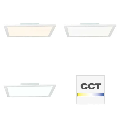 Plafonnier Brilliant Atira Led Blanc, 1 Lumiere, Telecommandes, Changeur De Couleurs