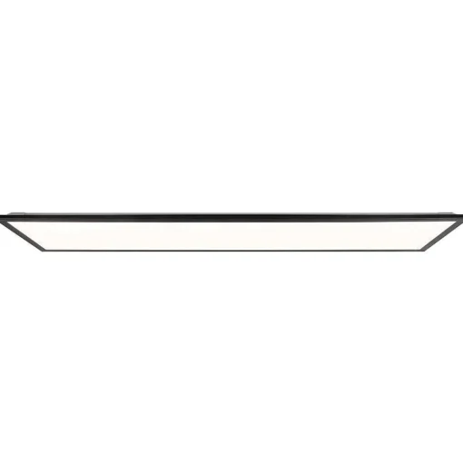 Plafonnier Brilliant Everett Led Noir, 1 Lumiere, Telecommandes, Changeur De Couleurs