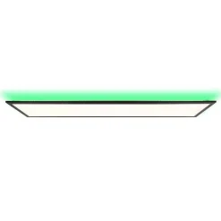 Plafonnier Brilliant Everett Led Noir, 1 Lumiere, Telecommandes, Changeur De Couleurs