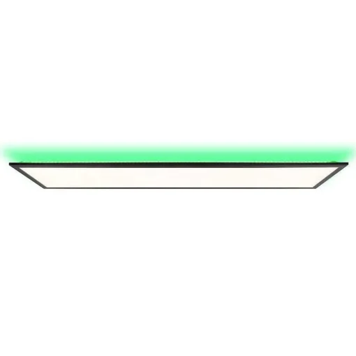 Plafonnier Brilliant Everett Led Noir, 1 Lumiere, Telecommandes, Changeur De Couleurs