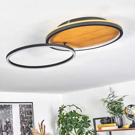 Plafonnier Cardozo Led Ecru, Noir, 1 Lumiere