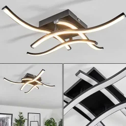 Plafonnier Casais Led Noir, 4 Lumieres