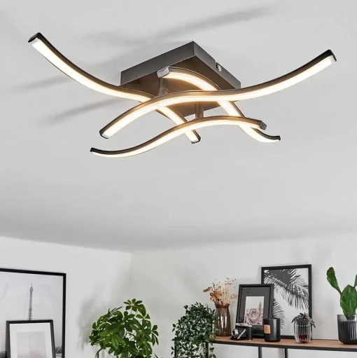 Plafonnier Casais Led Noir, 4 Lumieres