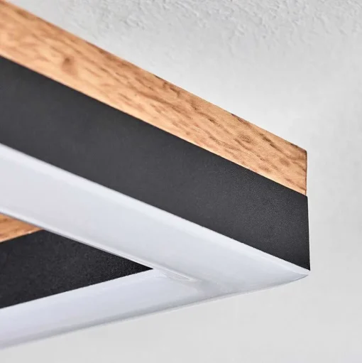 Plafonnier Cascada Led Brun, Couleur Bois, Noir, 1 Lumiere