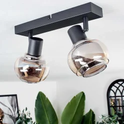 Plafonnier Cevio Noir, 2 Lumieres