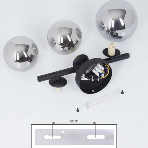 Plafonnier Chariton Led Noir, 3 Lumieres