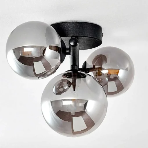 Plafonnier Chariton Noir, 3 Lumieres