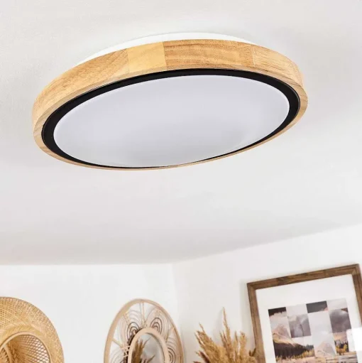 Plafonnier Corinto Led Ecru, Noir, 1 Lumiere