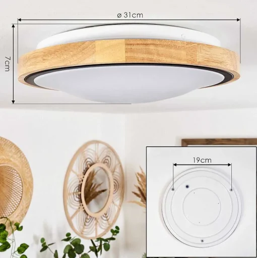 Plafonnier Corinto Led Ecru, Noir, 1 Lumiere