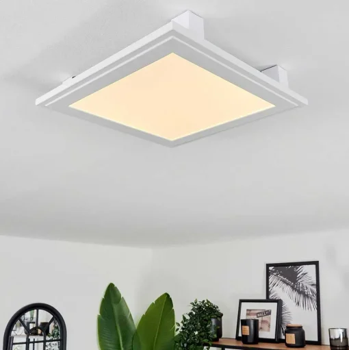 Plafonnier Crum Led Blanc, 1 Lumiere, Telecommandes