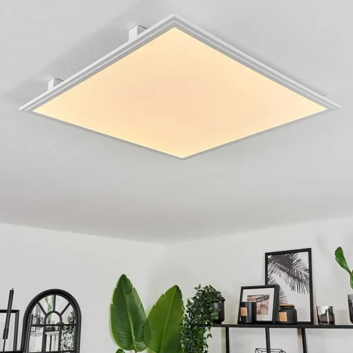 Plafonnier Crum Led Blanc, 1 Lumiere, Telecommandes