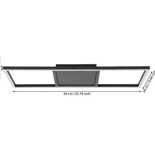 Plafonnier Eglo Calagrano-Z Led Noir, 1 Lumiere, Changeur De Couleurs