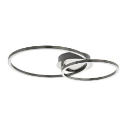 Plafonnier Eglo Mottafollone Led Nickel Mat, 1 Lumiere, Changeur De Couleurs